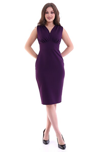 Moda MiraGül Önü Büzgülü Balık Elbise