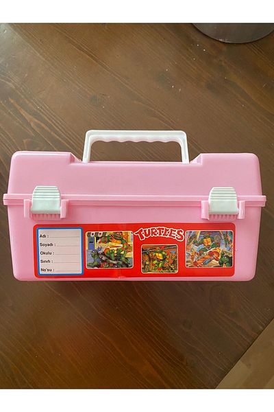 FAYA HOME Antique Vintage Plastic Lunch Box Bag 1990 Lardan Ninja Turtles