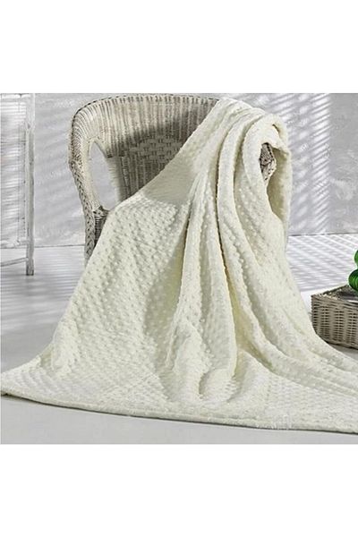 AKSU Mink Ipeksoft Bud Double Blanket White