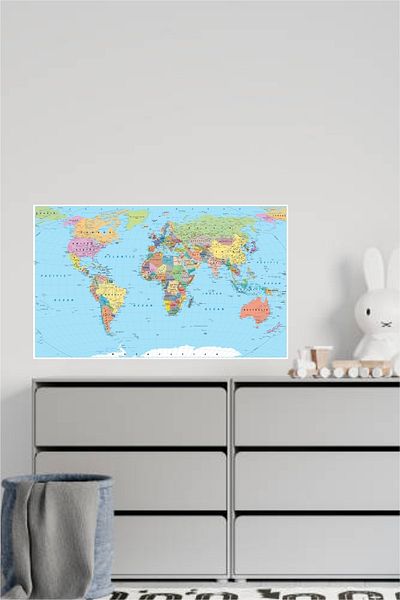 efekt reklam Children's Room English World Map 70x100 Canvas Print