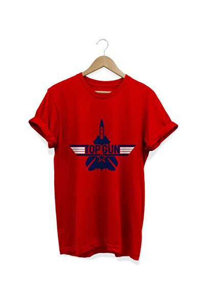 WİDİ Top Gun Štampano Crvena T-shirt