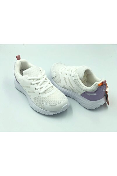 Kinetix 2p Olka White Lilac Lace-Up Girl's Sports Shoes