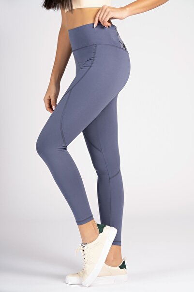 Lioness Activewear Gray High Waist Women's Sports Tights with Back Pocket