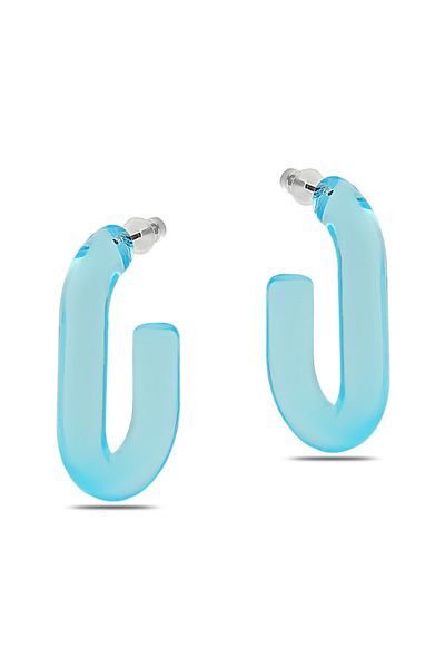 Ervalina Design Resin Double Earring 1021 Transparent Blue