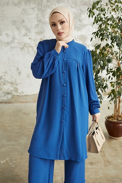 InStyle Arfa Ayrobin Freizeit-Set mit Knöpfen - Saks Blue