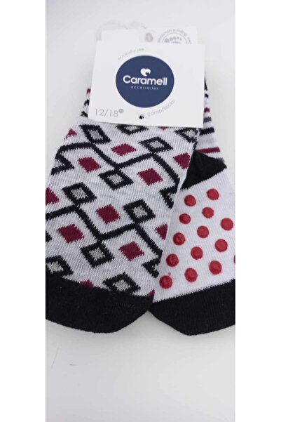 Caramell Desenli Bebek Kaydırmaz Soket Çorap