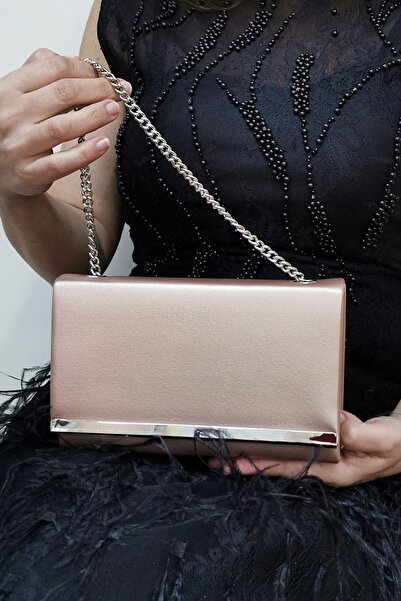 NAZART Women's Fabric Bronze Evening Dress Clutch Portfolio Ladies Bag