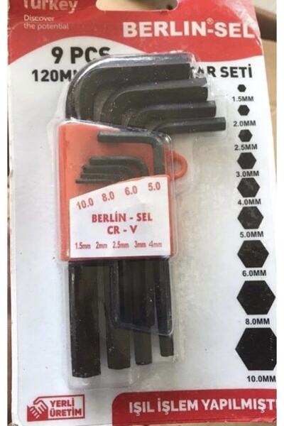 EFA Berlin Sel 9 Parça Düz Kısa Alyan Seti Siyah Allen Takımı