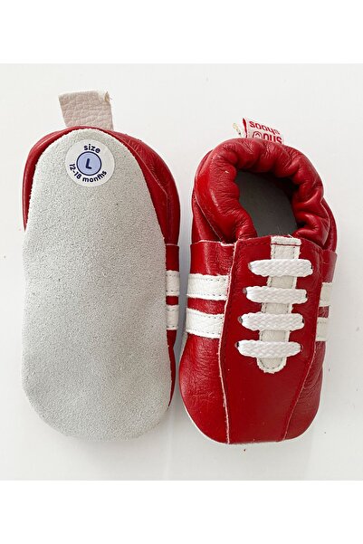 Shooshoos 12-18ay, Tek Beden, El Yapımı Bebek Hakiki Deri Patik