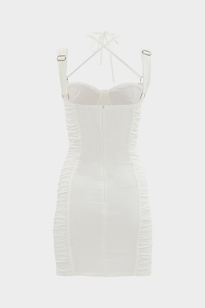 Açelya Okcu Draped Ribbed Detailed Underwire Dress