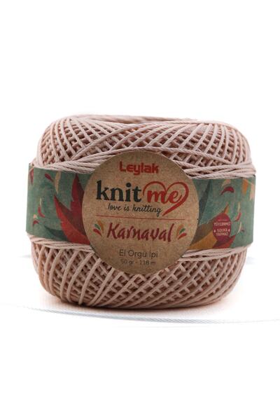 knitme Karnaval 50 gr Sağlam Tüylenmez Solmaz Polyestser El Örgü Ipi Taka Yarn (3400)