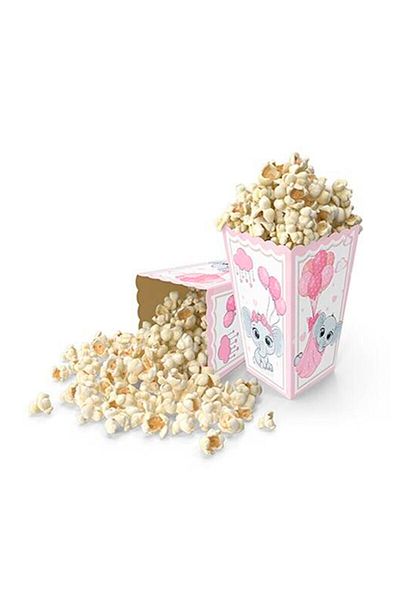 Kazanabil 8 Pcs Elephant Themed Popcorn Box Pink