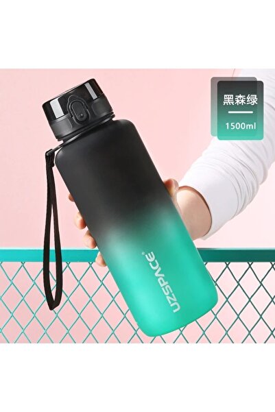 Uzspace 1500ml Spor Su Şişesi Zaman Işaretleyici Çift Renk Taşınabilir Sızdırmaz Içecek Matarası Bpa Free