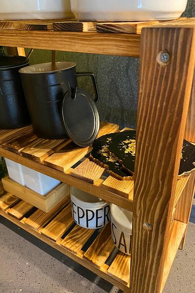 onehediye Solid Wood Bathroom Kitchen Organizer Desktop Organizer Bathroom Kitchen Shelf Mob107
