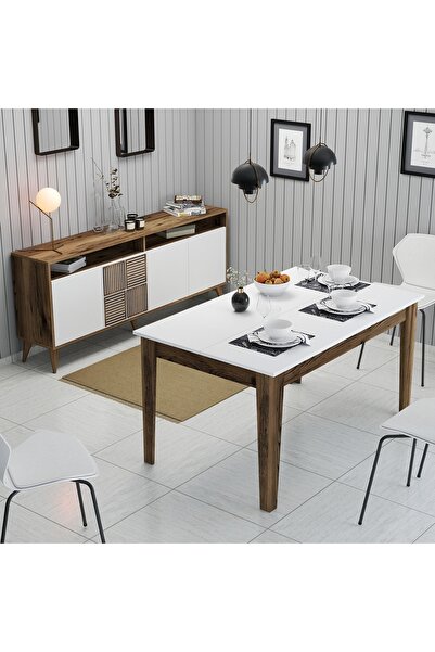 Variant Mobilya Variant Milan Yemek Odası Takımı V1001 - Ceviz / Beyaz