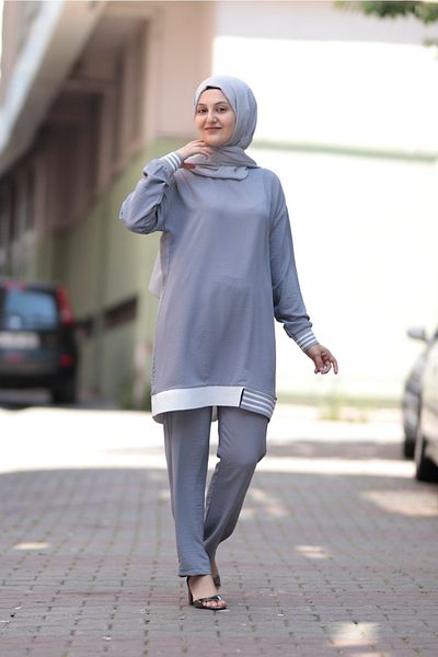 Zey&Ka Butik Classic Dubai Tunic Trousers Double Set