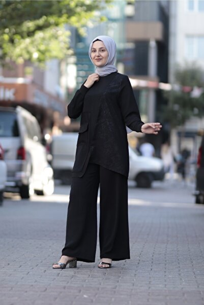 Zey&Ka Butik طقم بنطلون تونيك شبكي ستار مزدوج