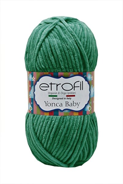 Etrofil Yonca Baby 70476 100gr Πράσινο βελούδο πλεκτό σκέλος χειροποίητης πλέξης
