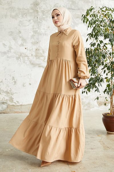 InStyle Košilový límec Albera na knoflíky - béžová