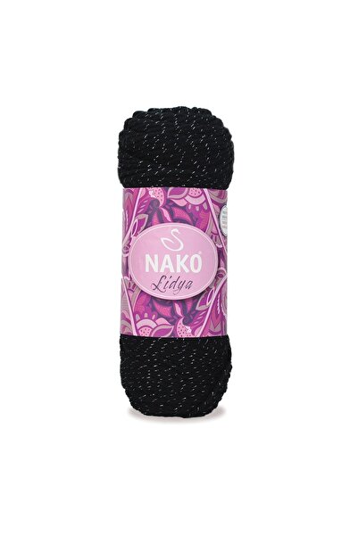 NAKO Lidya Simli Örgü Ipi 98206 Siyah