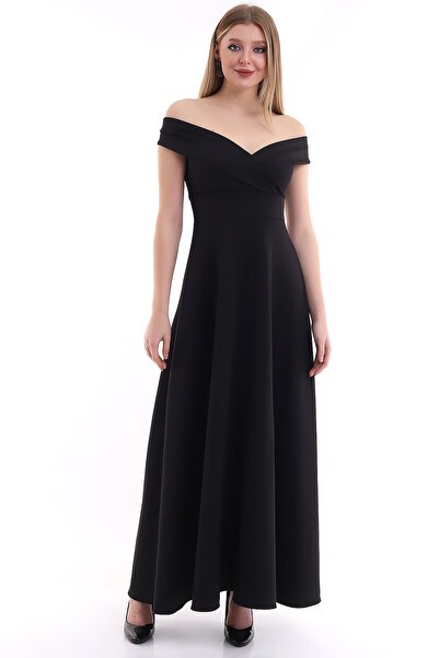 Moda MiraGül Kayık Yaka Kiloş Elbise