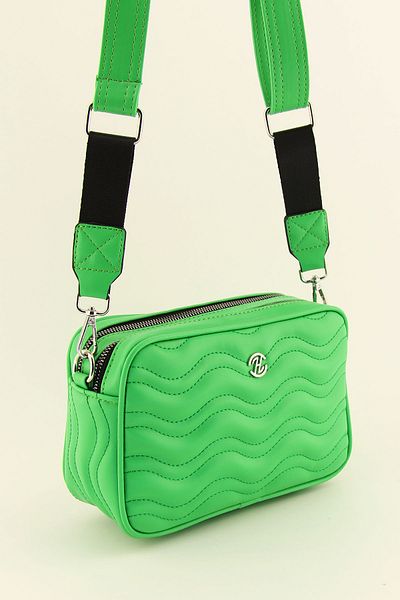 HNB Geantă de damă matlasată verde - Compartiment dublu și Messenger Crossbody