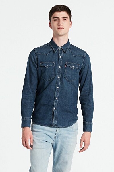 Levi's L/S Barstow Western Shirt Navy Blue S