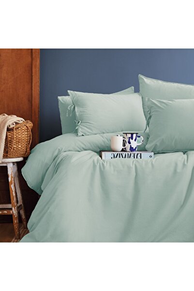 İssimo Home Savanna Mint Випраний двоспальний комплект постільної білизни з 1...