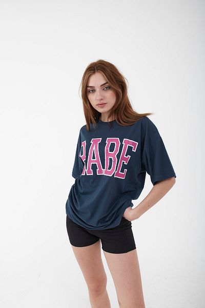 Mad&Calf Μπλουζάκι Unisex Oversize Babe με εμπριμέ Loose Cut