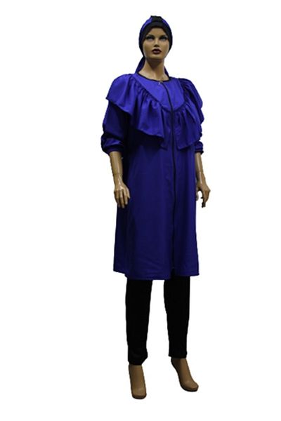 eflin Women's Clothing Blue Full Covered Hijab Swimsuit Including Bonnet Plus Size Options