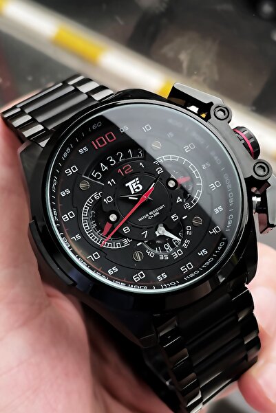 T5 Saat Erkek Kol Saati 3 Atm Su Geçirmez Siyah Renk Çelik Kordon Bileklik Wlg268