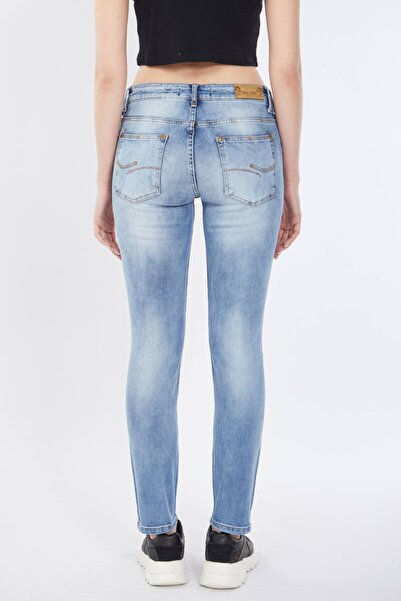 Bluewhite Γυναικείο τζιν παντελόνι με σκισίματα μπλε