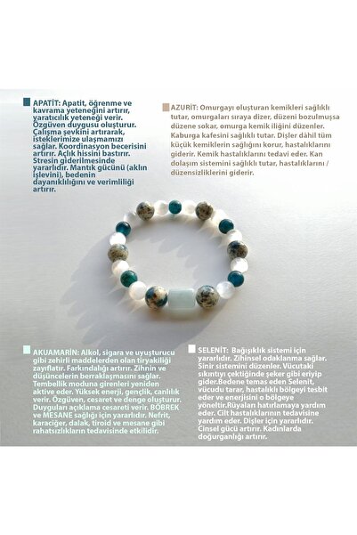 OSMANLI DOĞAL TAŞ سوار أكوامارين معتمد، أزوريت-سيلينيت-أكوامارين-أباتيت B356