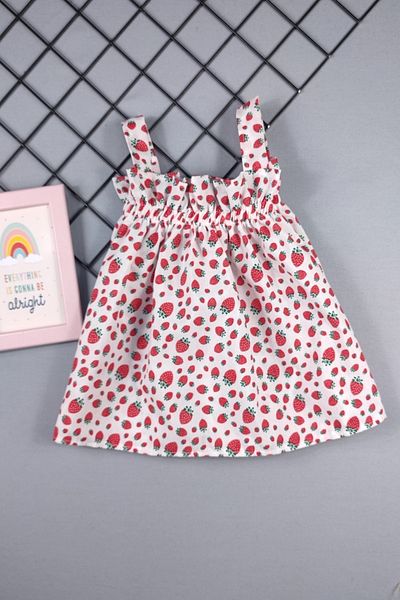 ADABEBEK Strawberry Patterned Baby Girl Dress