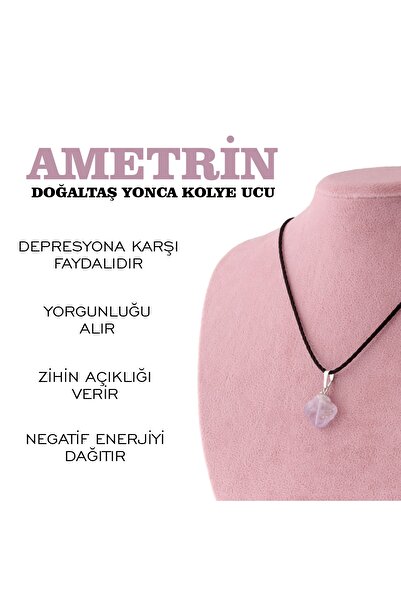 OSMANLI DEĞERLİ TAŞ Sertifikalı Ametrin Yonca Doğaltaş Kolye Ucu M441