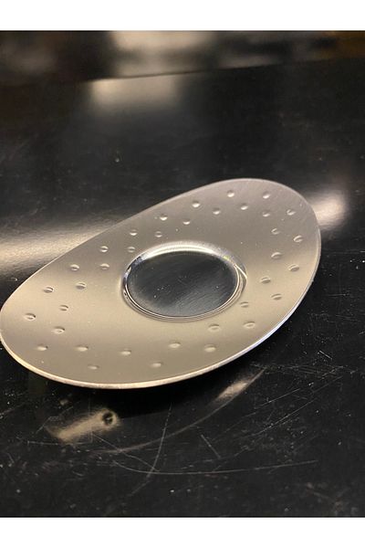 En Ucuz Mağaza Aryıldız Phoenix Dotted Oval Matte Steel 6 Pieces Tea Plate 12x8 cm