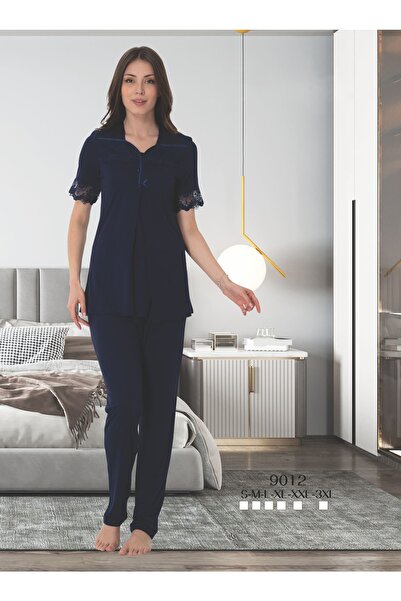 Effortt Dantelli Kısa Kollu Lohusa Pijama Takımı