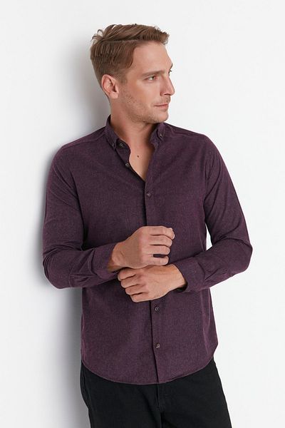 Trendyol Collection Hemd - Lila - Slim Fit