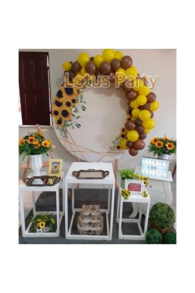 LOTUS PARTY 50 قطعة - مجموعة سلسلة بالونات على شكل عباد الشمس (كراميل - بالون...