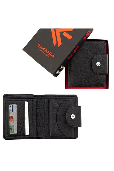 Eminsa Women's Black Genuine Leather Wallet