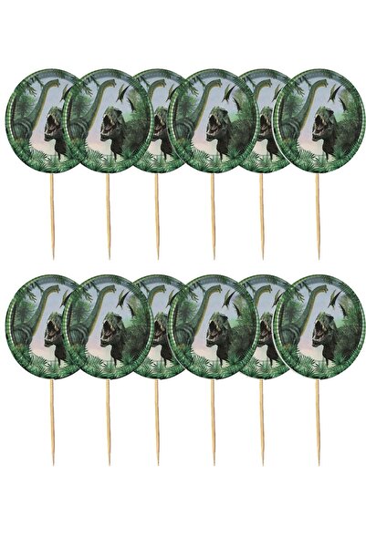Parti dolabı 20'li Vahşi Dinozor Jurassik Park Temalı Cupcake Muffin Kürdan