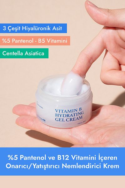 Skin&Lab Vitamin B gel cream - 50ml, Containing 5% Panthenol and Vitamin B12, Moisturizing cream