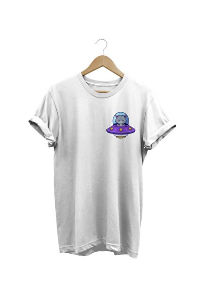 WİDİ mačka Štampano bela T-shirt