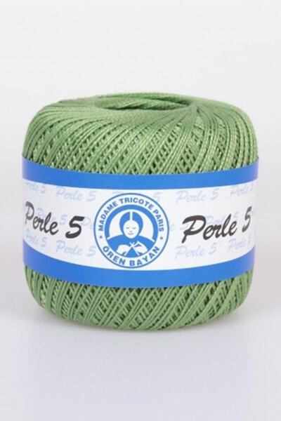 Ören Bayan Perle 5 Merserize Tığ Işi El Örgü Ipliği 50 gr Renk : 53900 Elma Y...