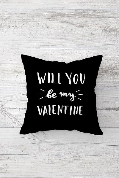 on the clouds Will You Be My Valantine Față de pernă cu fermoar ascuns imprimat pe o parte