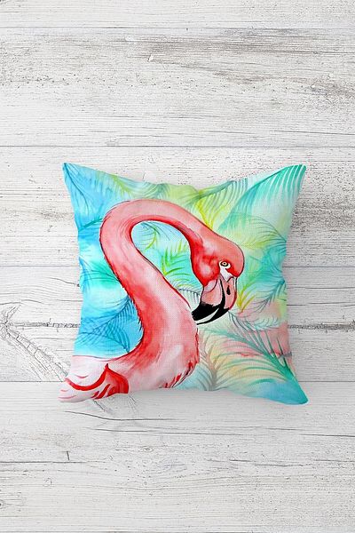 on the clouds Față de pernă cu fermoar ascuns cu model flamingo roz, imprimat pe o parte