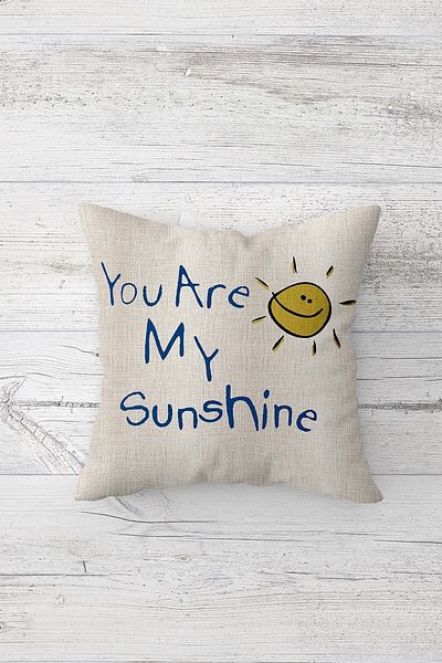 on the clouds You Are My Sunshine Față de pernă cu fermoar ascuns imprimat pe o parte