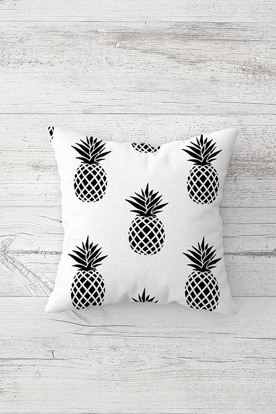 on the clouds Pineapple Patterned Double Sided Printed Hidden Zippered Pillowcase Throw Pillow Seat Pillowcase