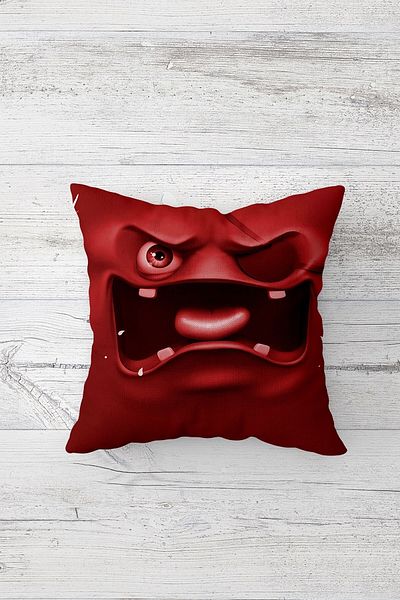 on the clouds Angry Emoji Față de pernă cu fermoar ascuns, imprimată pe două fețe, Husă de pernă pentru scaun