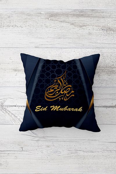 on the clouds Navy Blue Ramadan Προσαρμοσμένη μονόπλευρη εμπριμέ με κρυφό φερμουάρ Μαξιλαροθήκη Μαξιλαροθήκη για καναπέ
